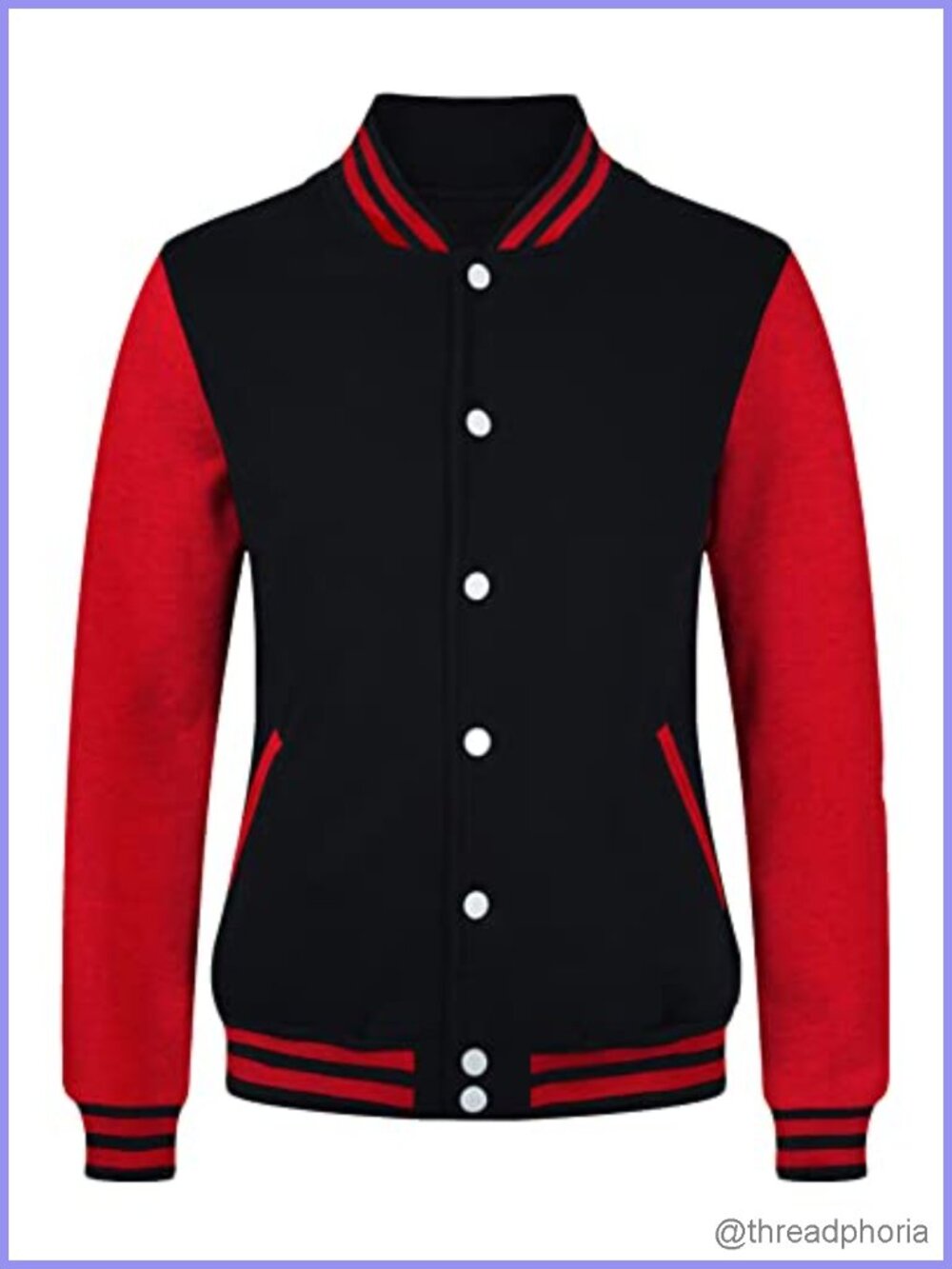 Women's Fleece Varsity Baseball Jacket Lightweight Button Down Coat